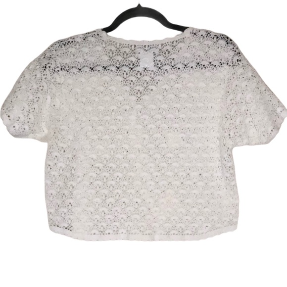 April Cornell crop crochet cardigan - Picture 3 of 4